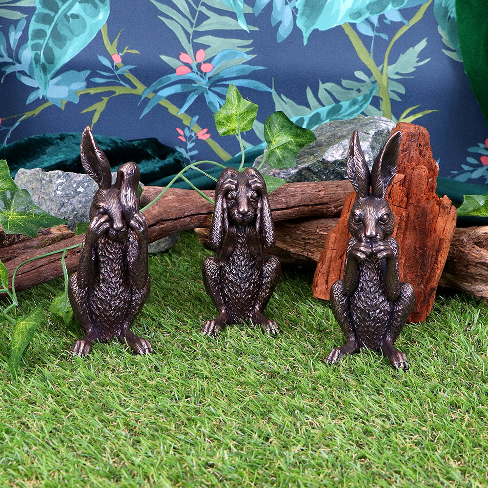 Three Wise Hares 14cm