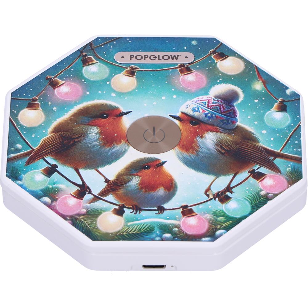 Winter Robins Foldable Lamp 21cm