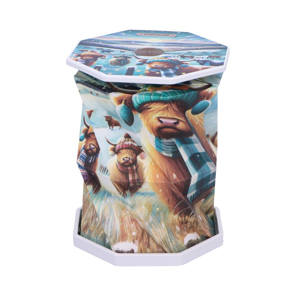 Winter Highland Cows Foldable Lamp 21cm