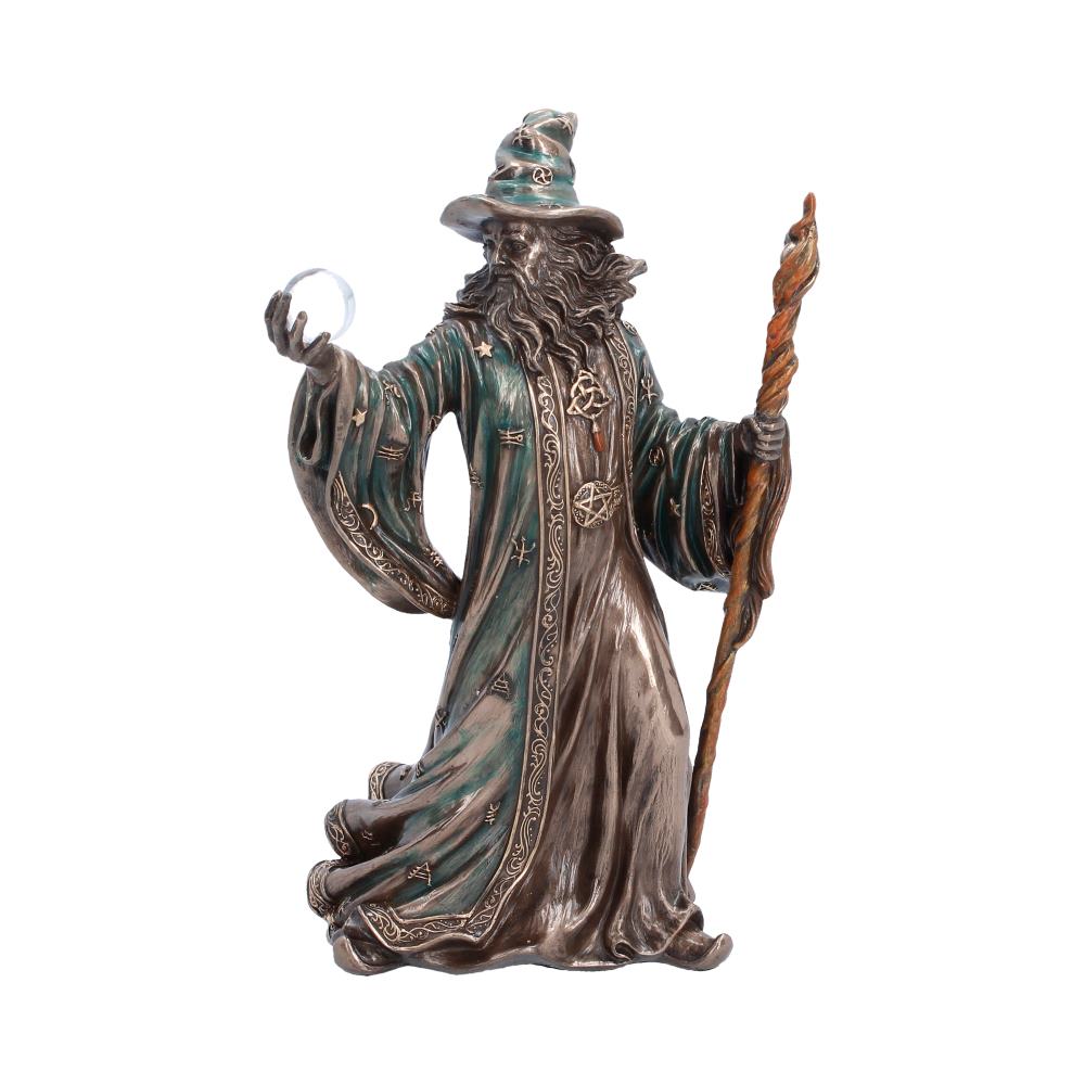 Nemesis Now The Sorcerer 20cm figurine featuring a detailed mystical wizard with robes and staff, crafted in resin.