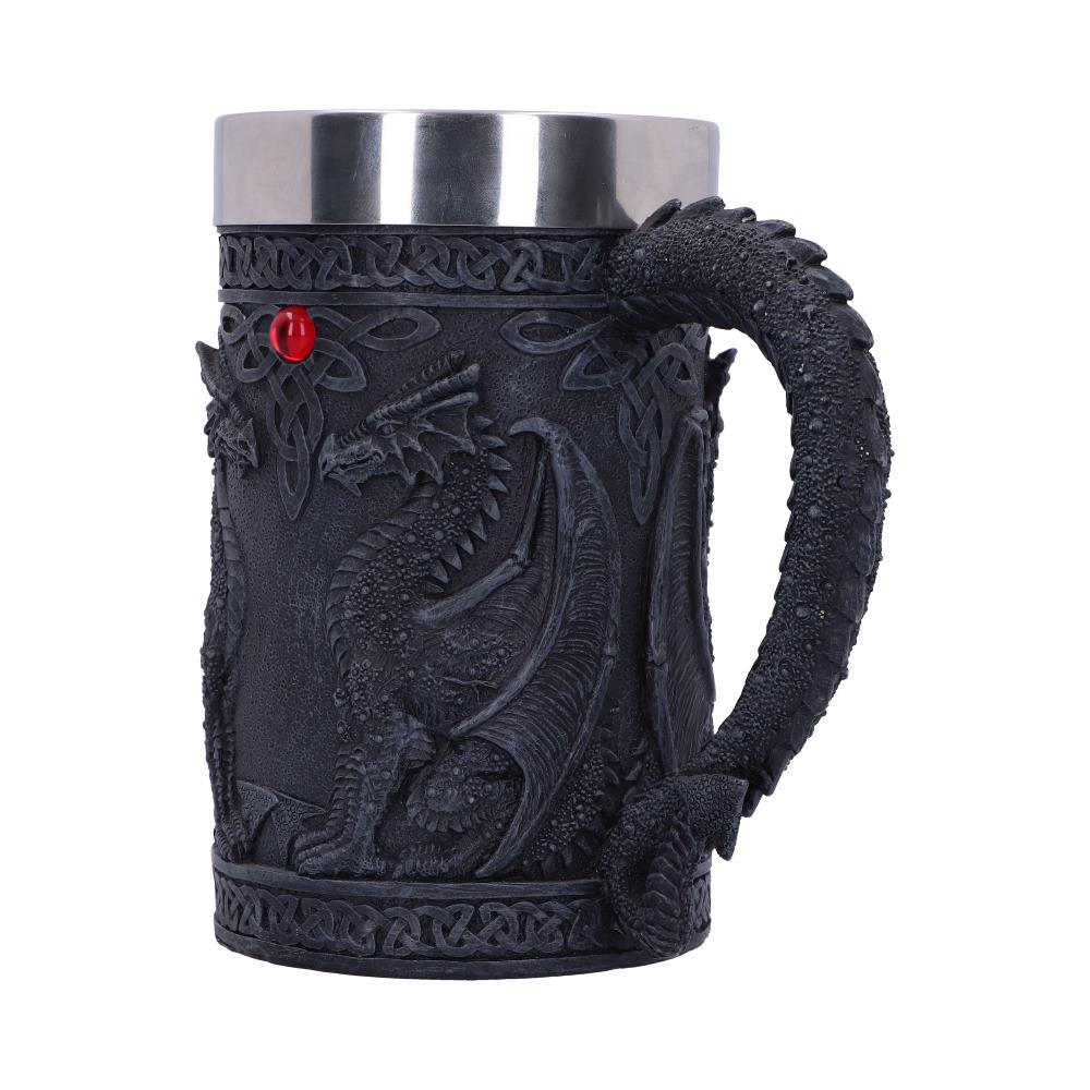 Black Wing Celtic Dragon Tankard Mug 16cm