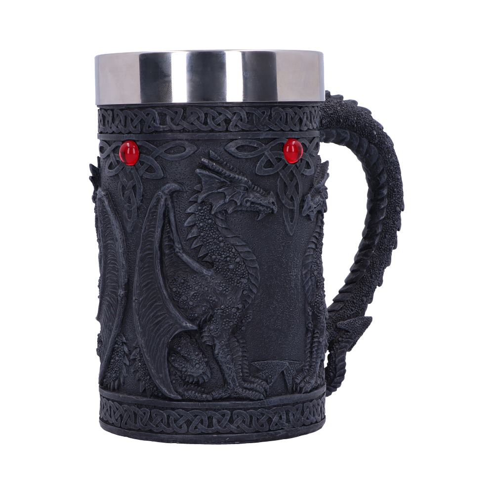 Black Wing Celtic Dragon Tankard Mug 16cm