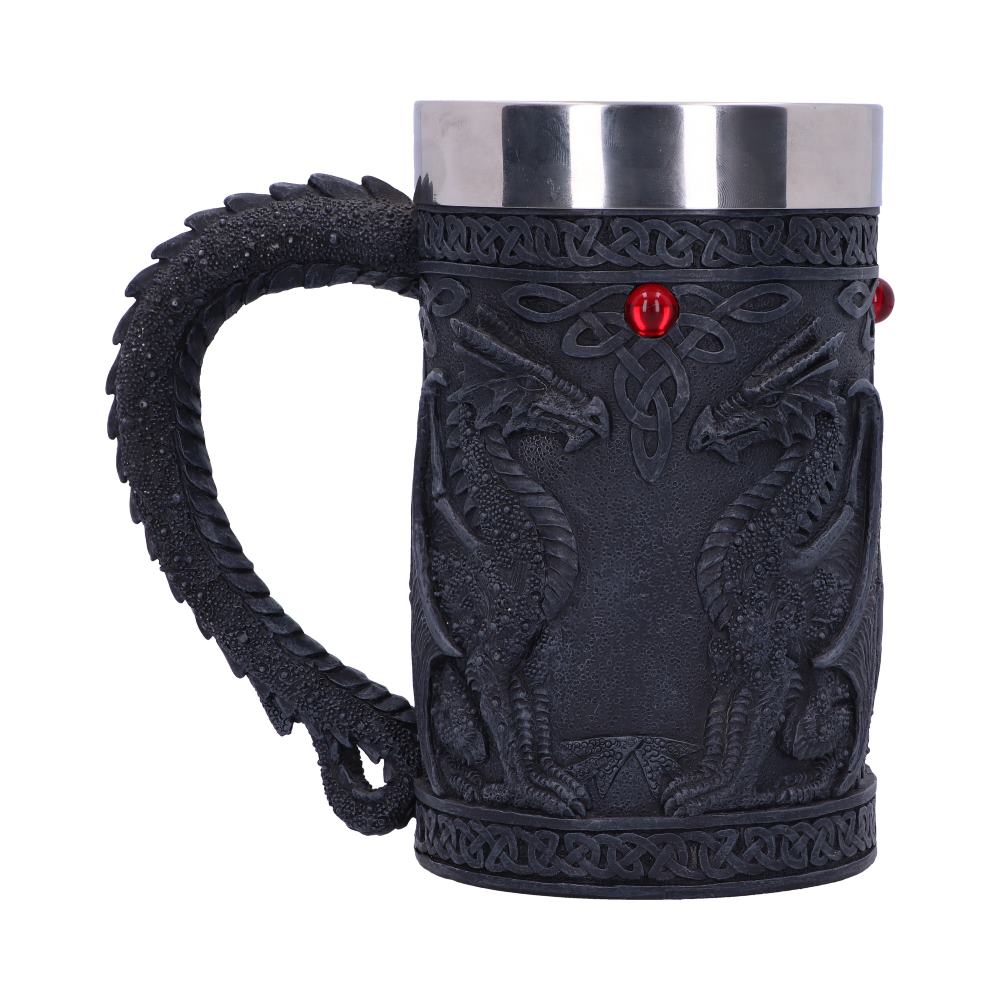 Black Wing Celtic Dragon Tankard Mug 16cm