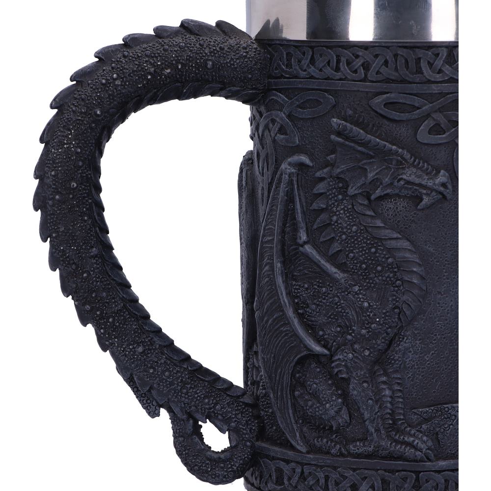 Black Wing Celtic Dragon Tankard Mug 16cm