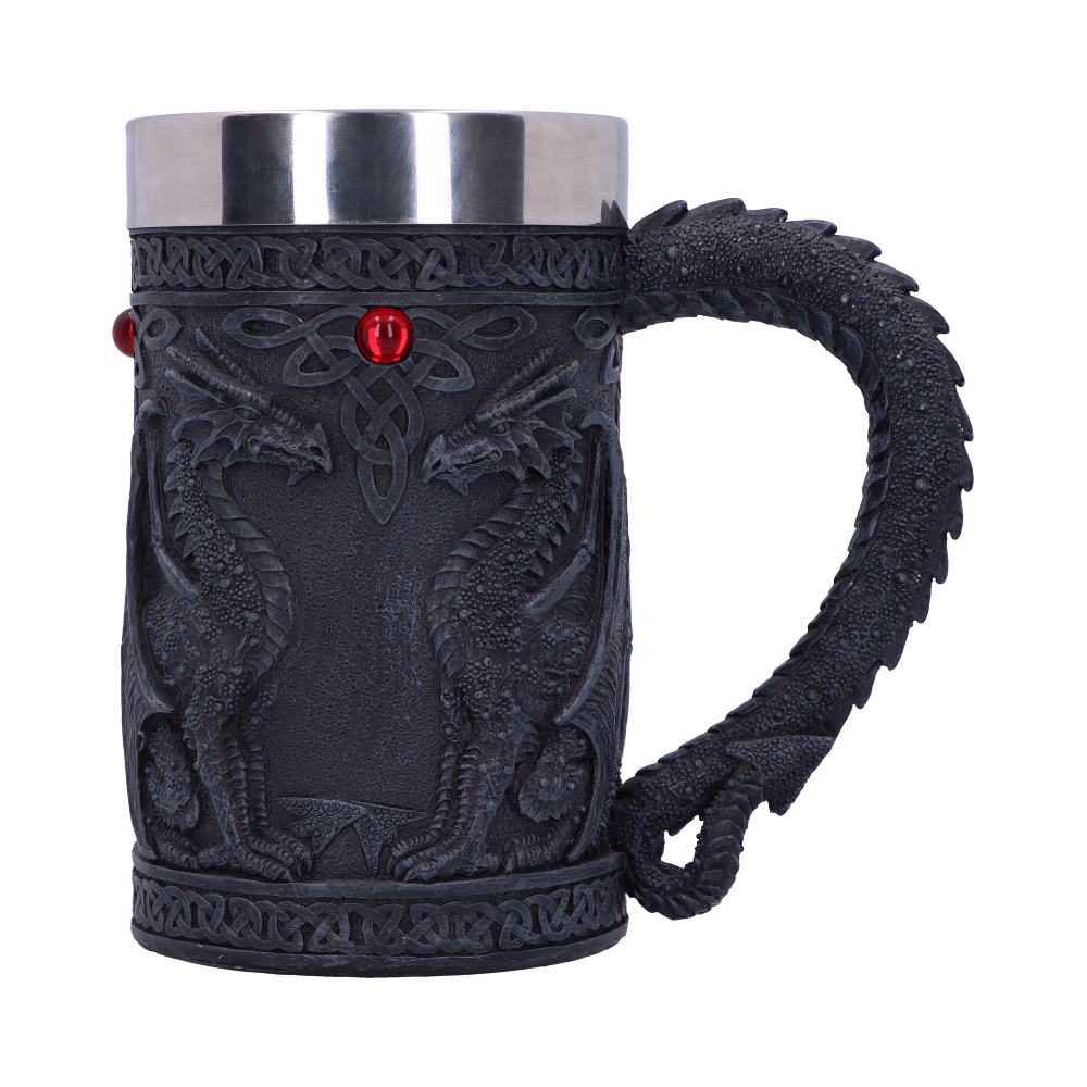 Black Wing Celtic Dragon Tankard Mug 16cm