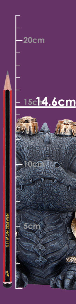 Black Gearling figurine by Nemesis Now, 14.6cm tall, detailed fantasy creature sculpture with intricate design and textured surface.