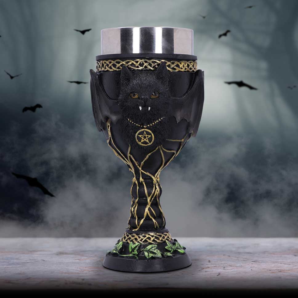 Feline Fang Black Cat Goblet 17.3cm