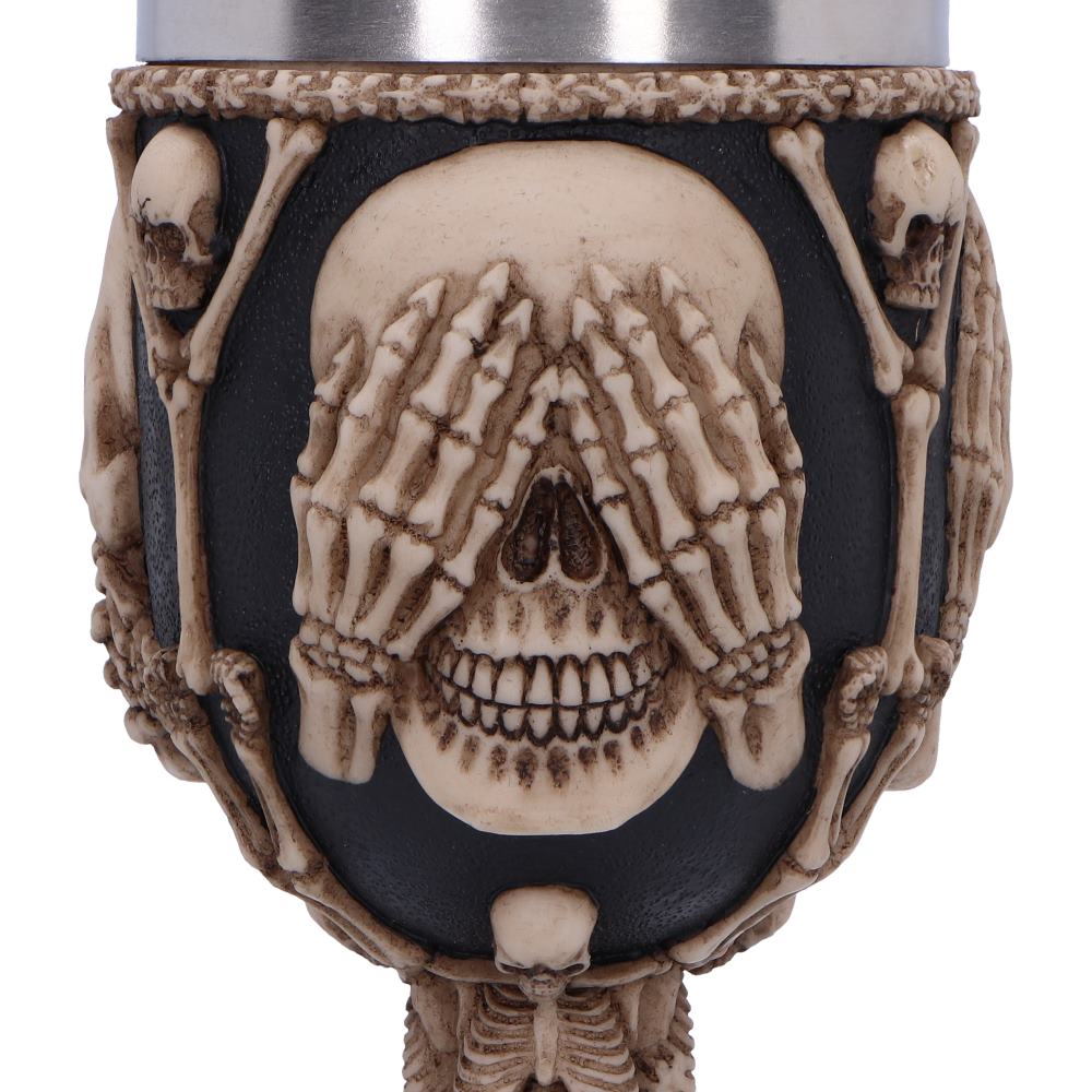 Three Wise Skeleton Goblet 20cm