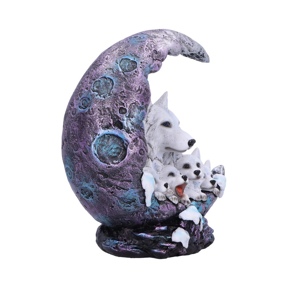 Winter Moon Wolf Ornament with LED 20cm
