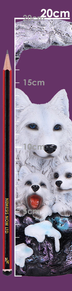 Winter Moon Wolf Ornament with LED 20cm