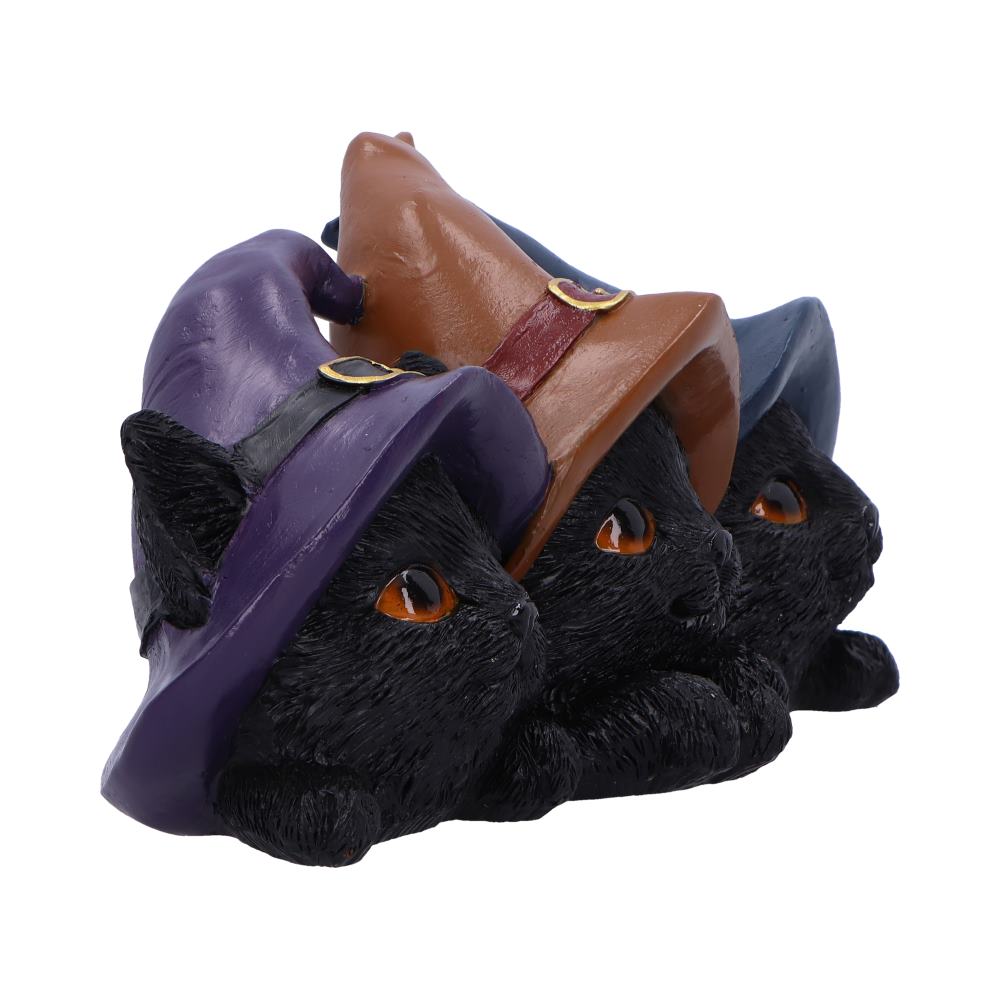 Trio of Mischief Witches Cats Figurine