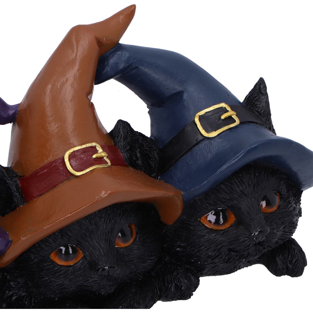 Trio of Mischief Witches Cats Figurine