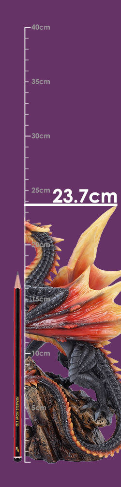 Nemesis Now Obsidian Inferno figurine, detailed 23.7cm sculpture with fiery design and dark obsidian finish.