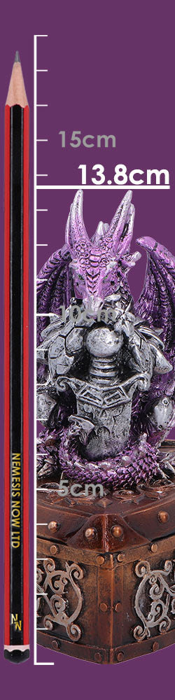 Purple Nemesis Now Hoard Protector Box, 13.8cm, featuring intricate design and secure lid for storing valuables.