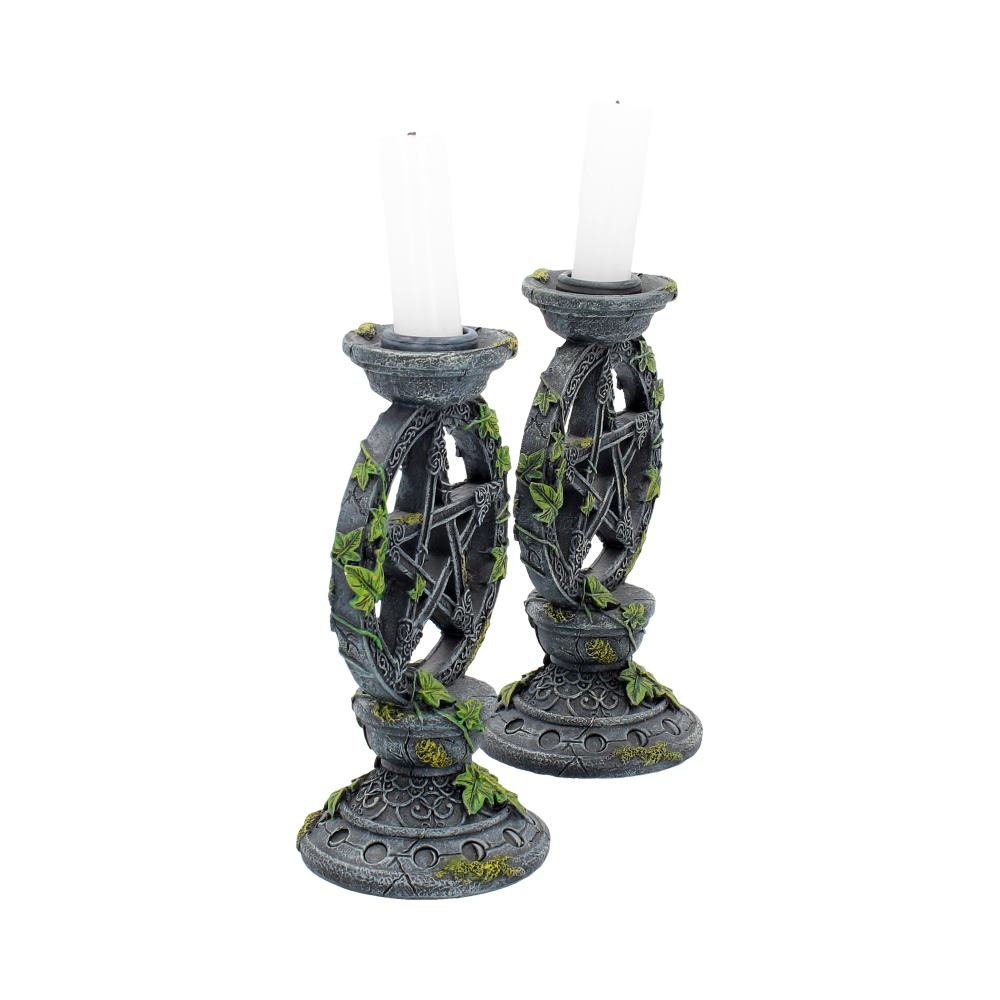 Wiccan Pentagram Candlesticks 15cm (Set of 2)