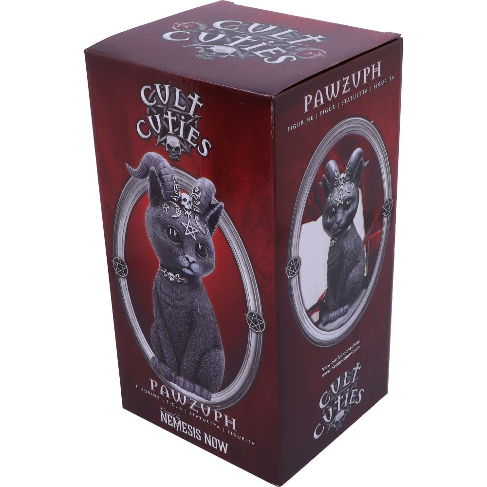Large Pawzuph Horned Occult Cat Figurine 26.5cm
