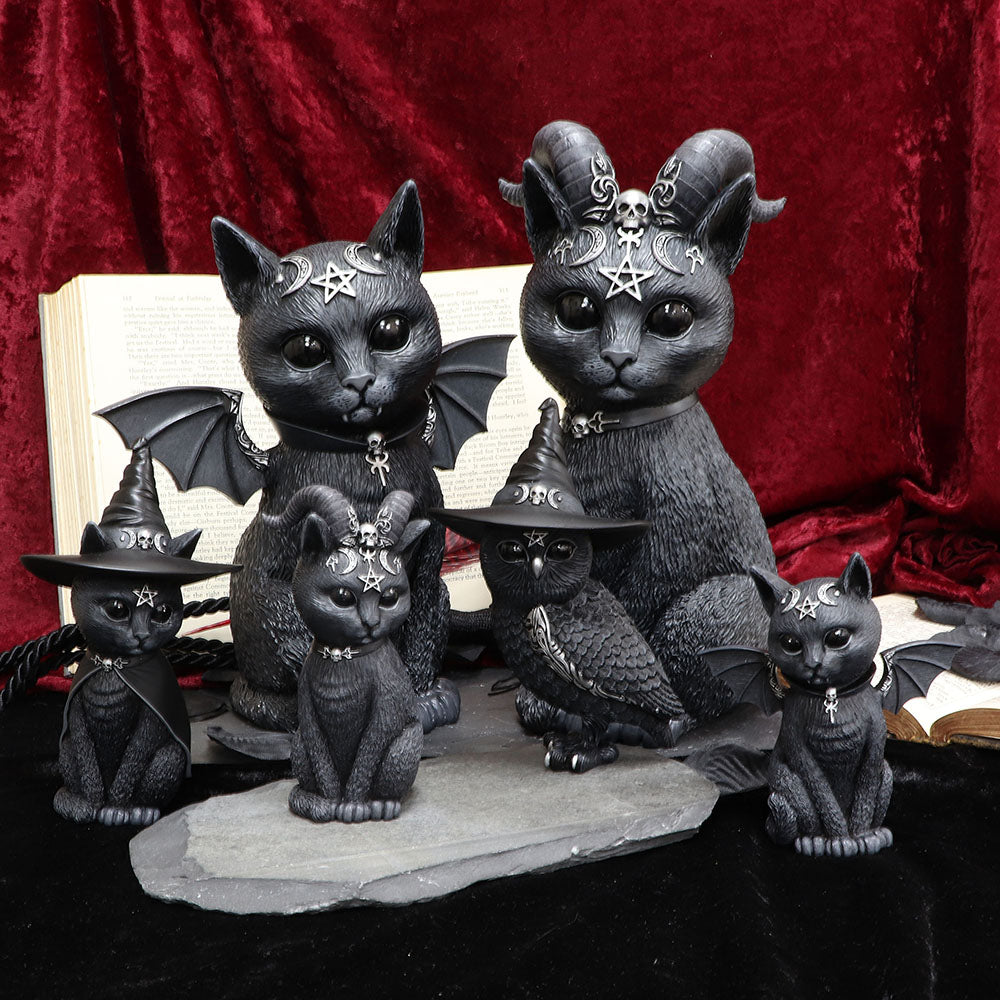 Large Malpuss Winged Occult Cat Figurine 24cm