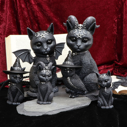 Large Malpuss Winged Occult Cat Figurine 24cm