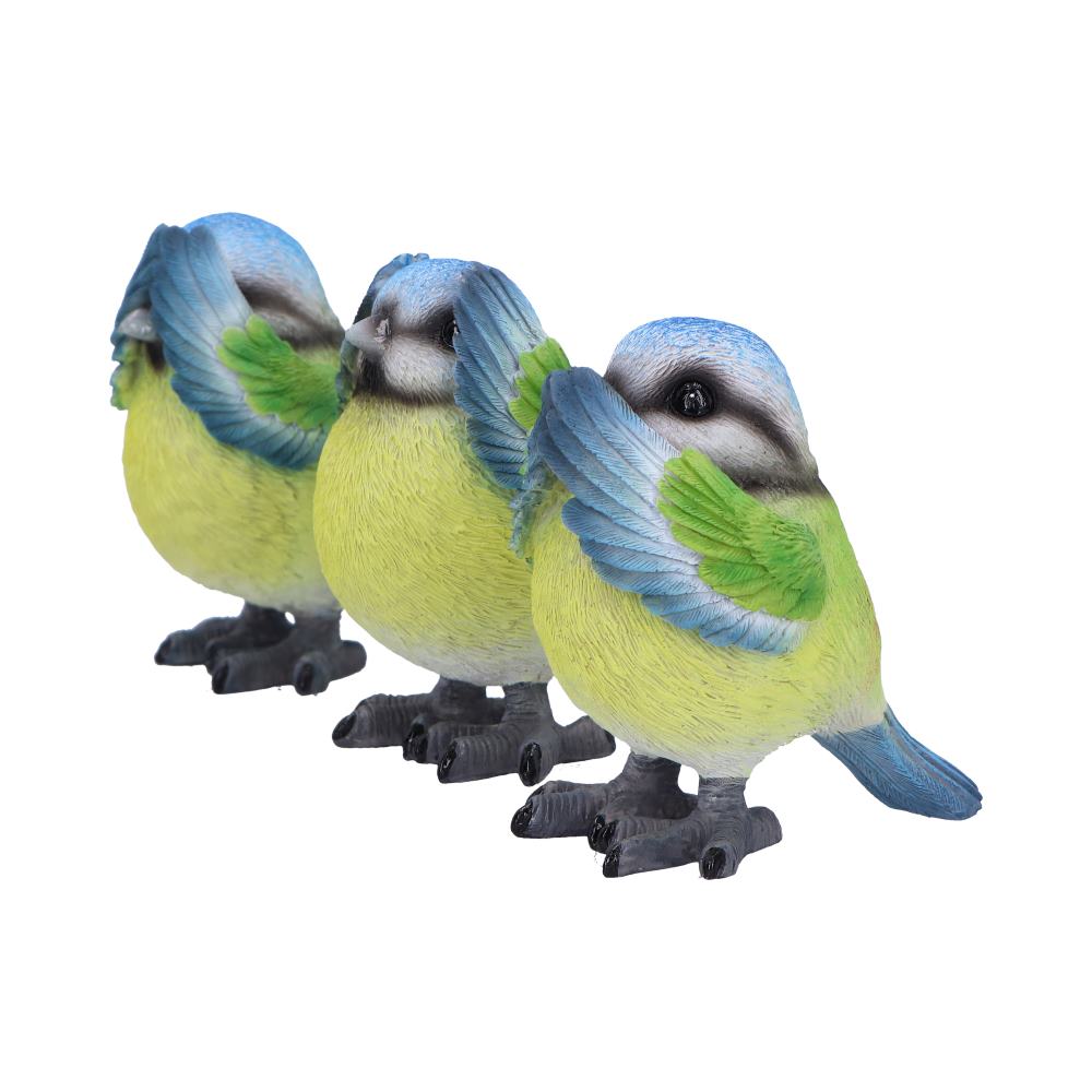 Three Wise Blue Tits 8.5cm