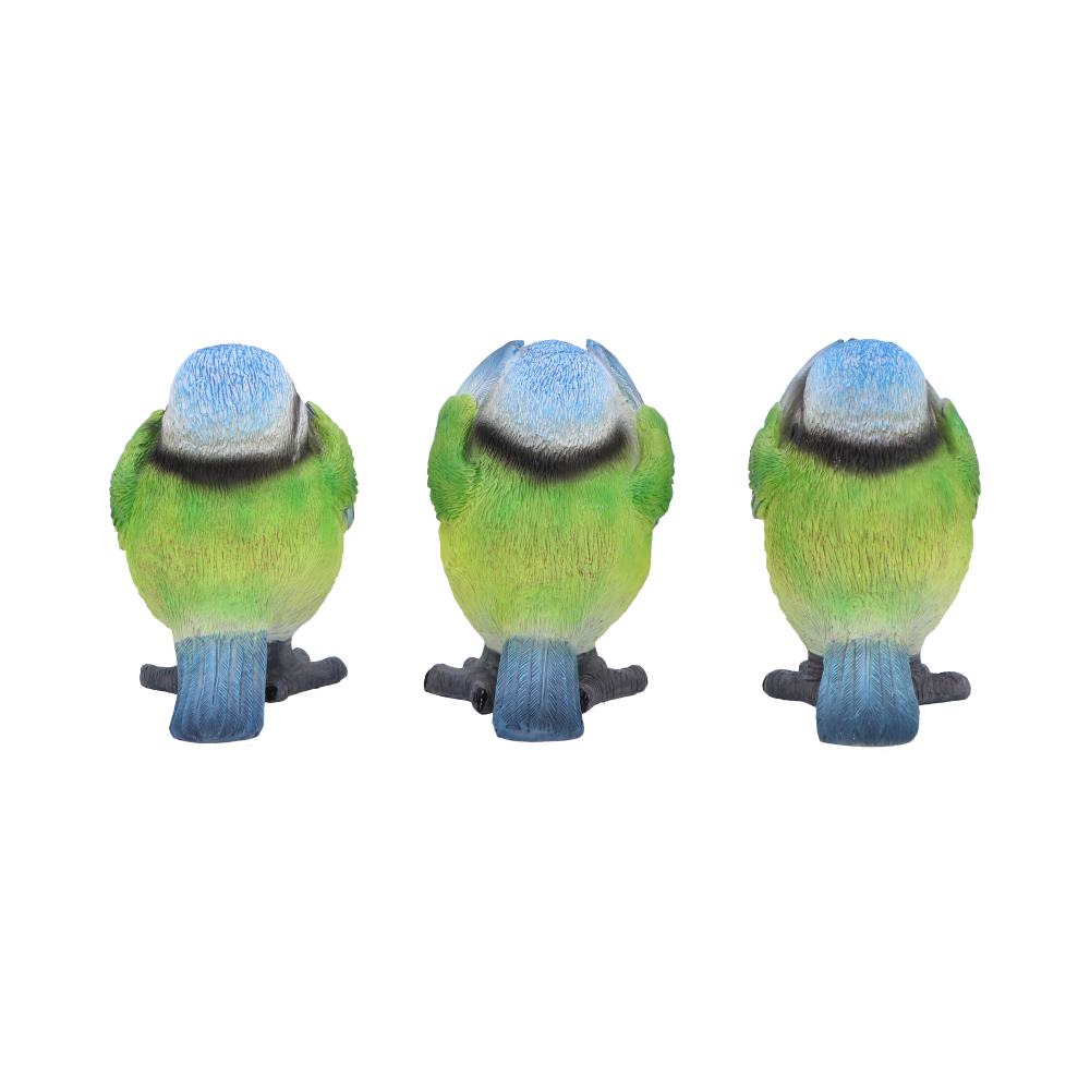 Three Wise Blue Tits 8.5cm