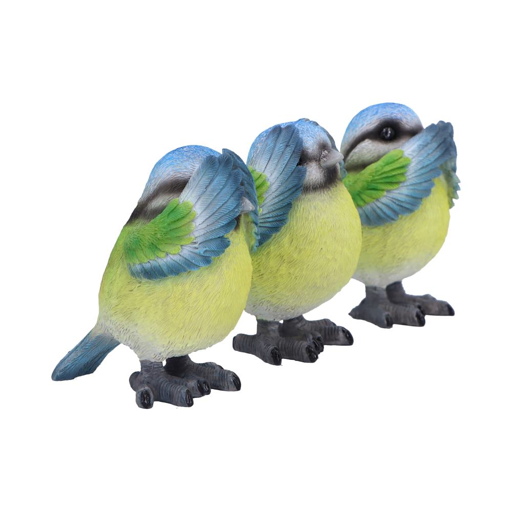 Three Wise Blue Tits 8.5cm