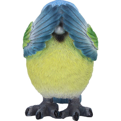 Three Wise Blue Tits 8.5cm