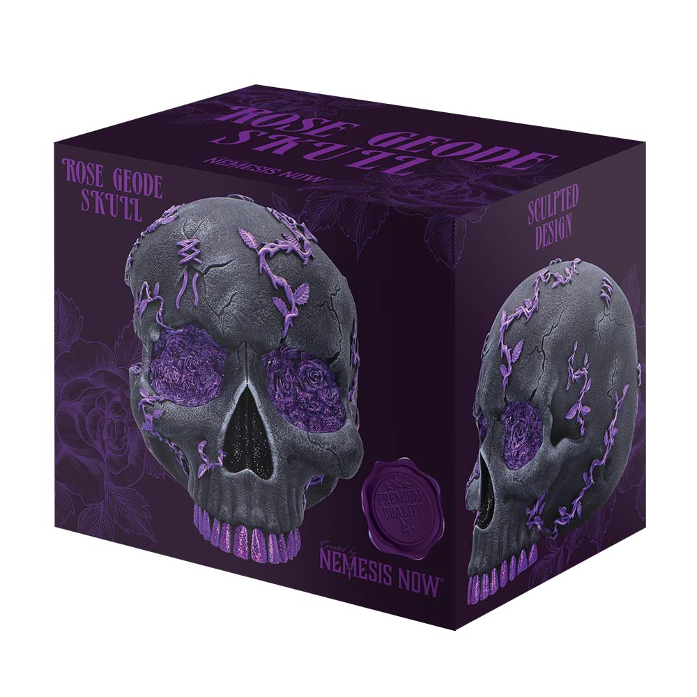 Rose Geode Skull 15cm
