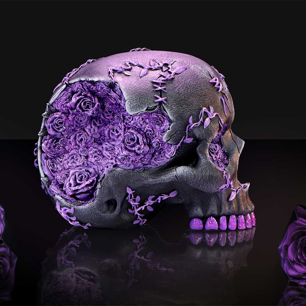 Rose Geode Skull 15cm