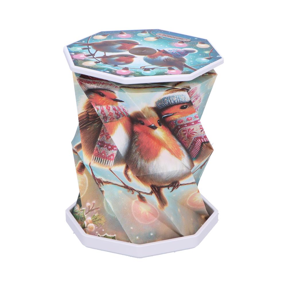 Winter Robins Foldable Lamp 21cm