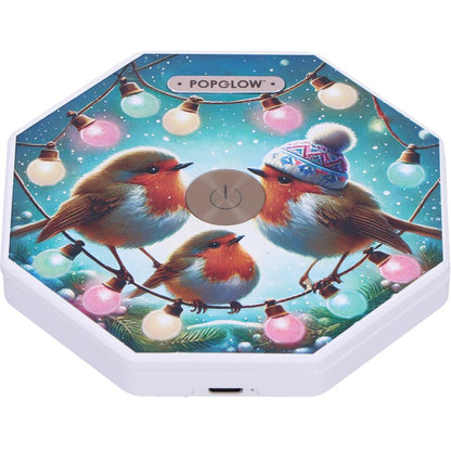 Winter Robins Foldable Lamp 21cm