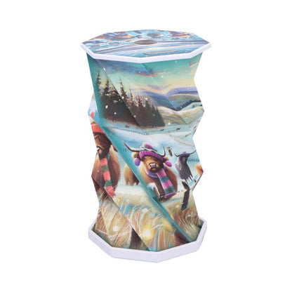 Winter Highland Cows Foldable Lamp 21cm