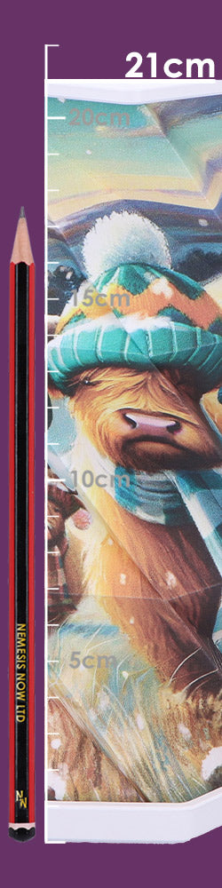 Winter Highland Cows Foldable Lamp 21cm