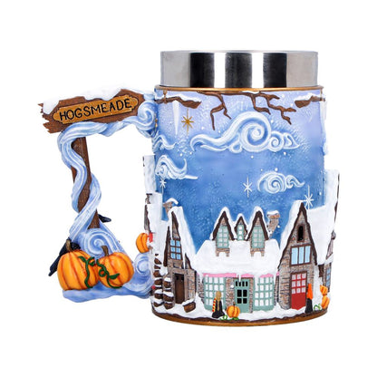 Harry Potter Hogsmeade Village collectible tankard by Nemesis Now, 15.7cm tall, detailed ceramic design featuring wizarding village scenes.