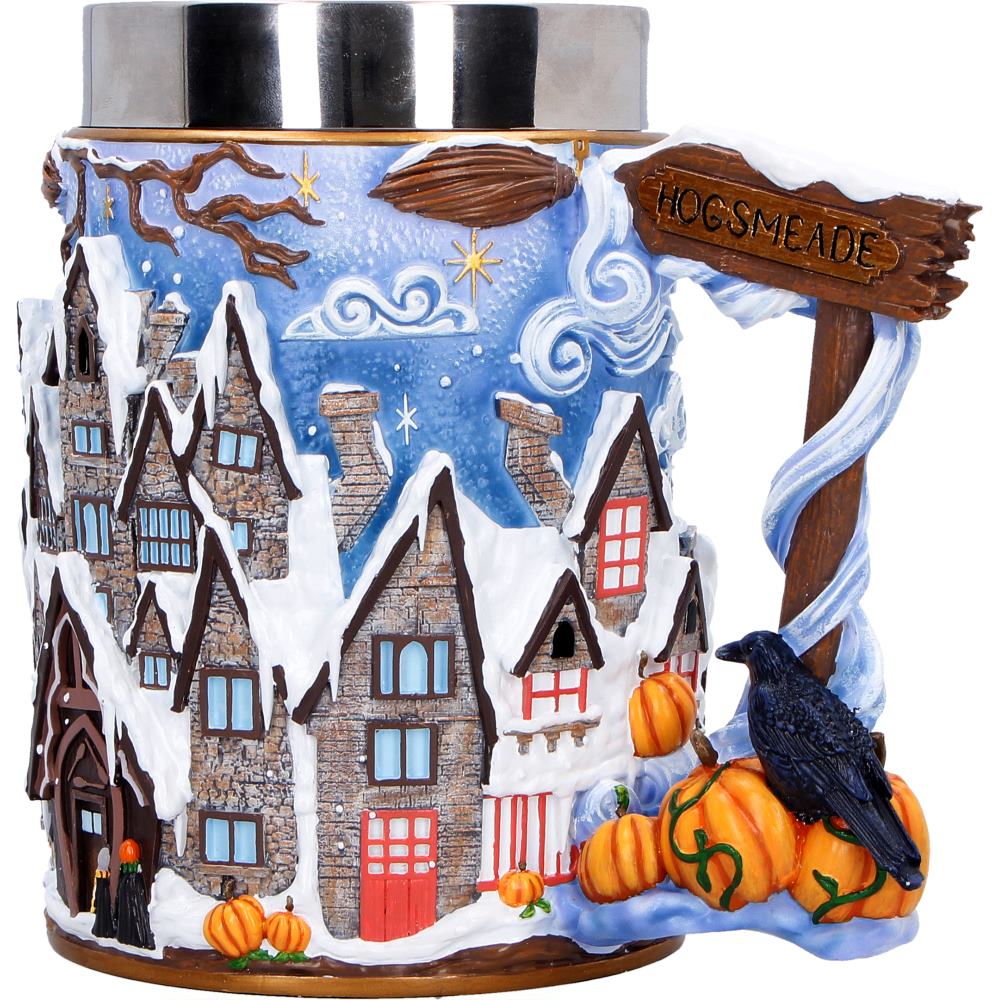 Harry Potter Hogsmeade Village collectible tankard by Nemesis Now, 15.7cm tall, featuring detailed Harry Potter themed village design.