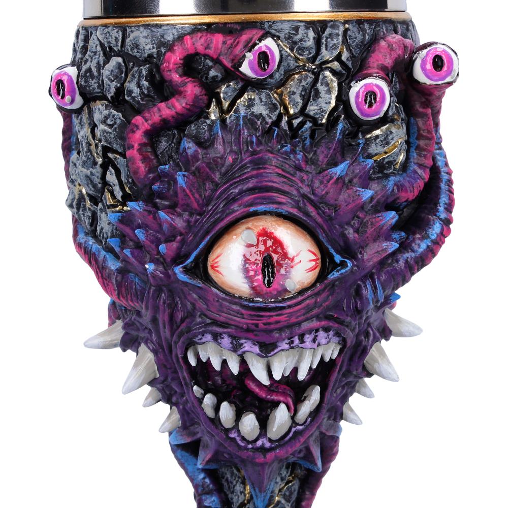 Nemesis Now Dungeons & Dragons Beholder goblet figurine, 19.5cm tall with detailed monster design and fantasy-themed craftsmanship.