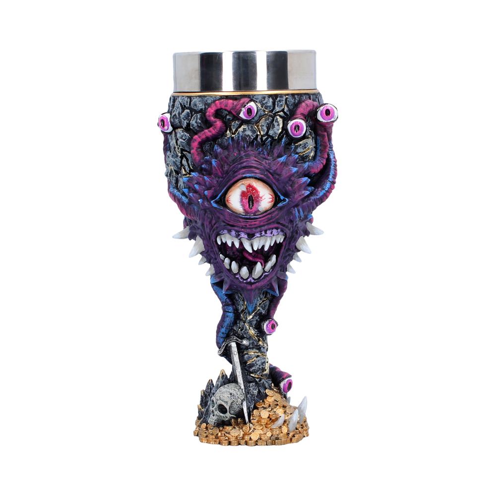 Nemesis Now Dungeons & Dragons Beholder Goblet figurine, 19.5cm tall, detailed fantasy creature sculpture on a decorative stand.