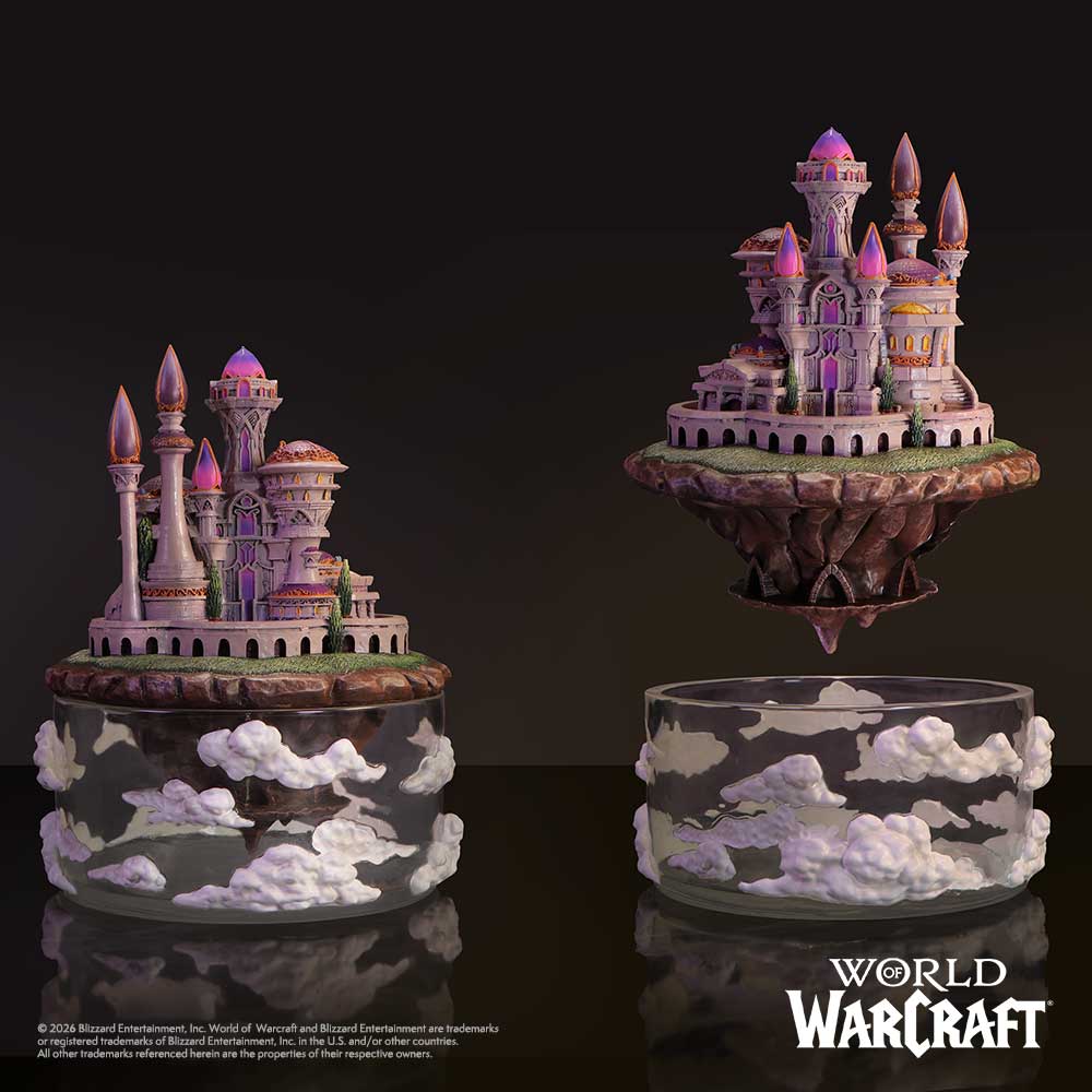 Nemesis Now World of Warcraft City of Dalaran collectible box, 19.6cm, featuring detailed fantasy artwork and iconic city scenes.