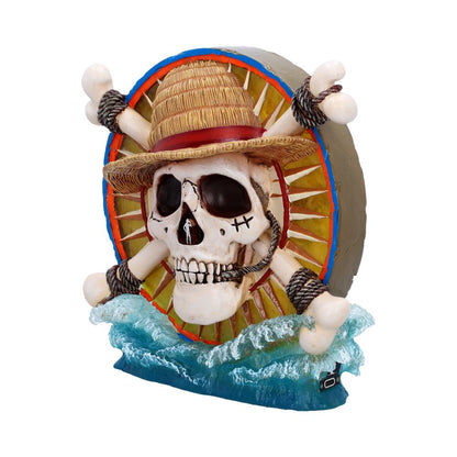 Nemesis Now One Piece Luffy Jolly Roger LED lamp, 20.2cm tall, featuring pirate design and vibrant illumination.