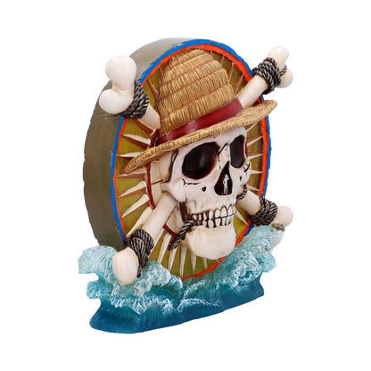 Nemesis Now One Piece Luffy Jolly Roger LED lamp, 20.2cm tall with pirate design, perfect for fans of the anime series.