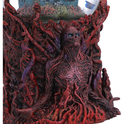 Nemesis Now Stranger Things Vecna motorized snow globe with detailed figure and swirling snow, measures 17.7cm tall.