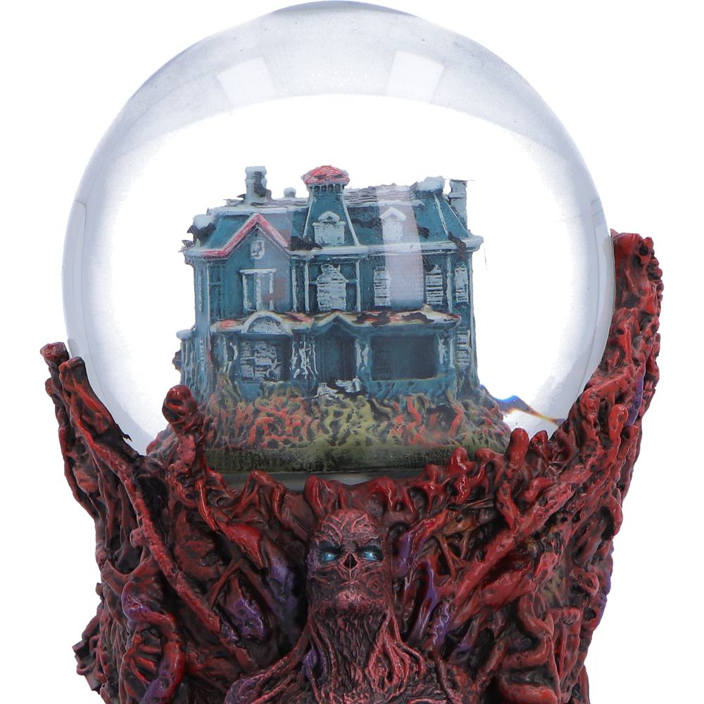 Nemesis Now Stranger Things Vecna motorized snow globe with detailed snow scene and Vecna figure inside, 17.7cm tall.