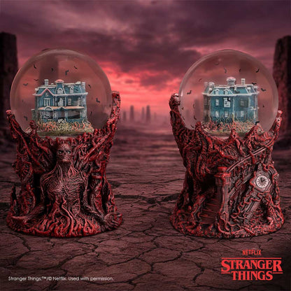 Stranger Things Vecna motorized snow globe by Nemesis Now featuring Vecna figure inside with swirling snow and a 17.7cm height.