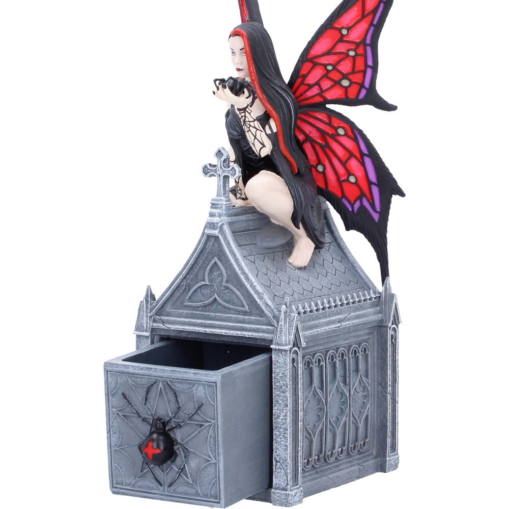 Nemesis Now Anne Stokes Aracnafaira trinket box with detailed dragon design, 20.6cm ceramic storage box for jewelry or keepsakes.