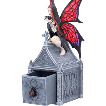 Nemesis Now Anne Stokes Aracnafaira trinket box with detailed dragon design, 20.6cm ceramic storage box for jewelry or keepsakes.
