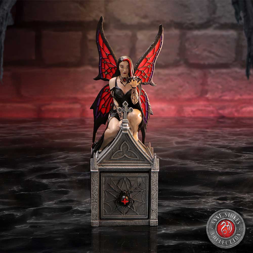 Nemesis Now Anne Stokes Aracnafaira trinket box, 20.6cm, featuring detailed fantasy-themed artwork on a decorative jewelry box.