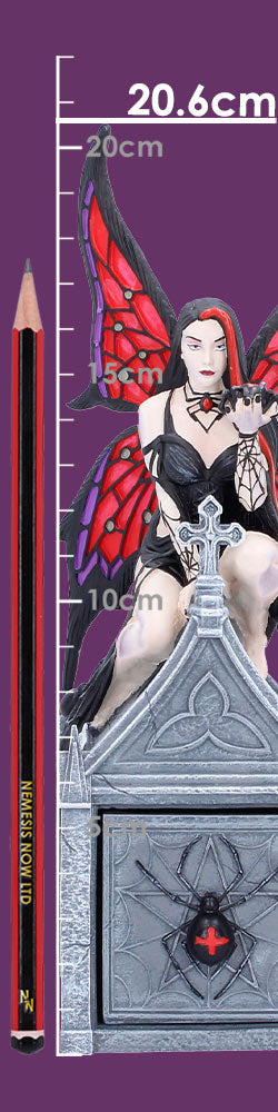 Nemesis Now Anne Stokes Aracnafaira trinket box featuring intricate design, measures 20.6cm, crafted for decorative storage.