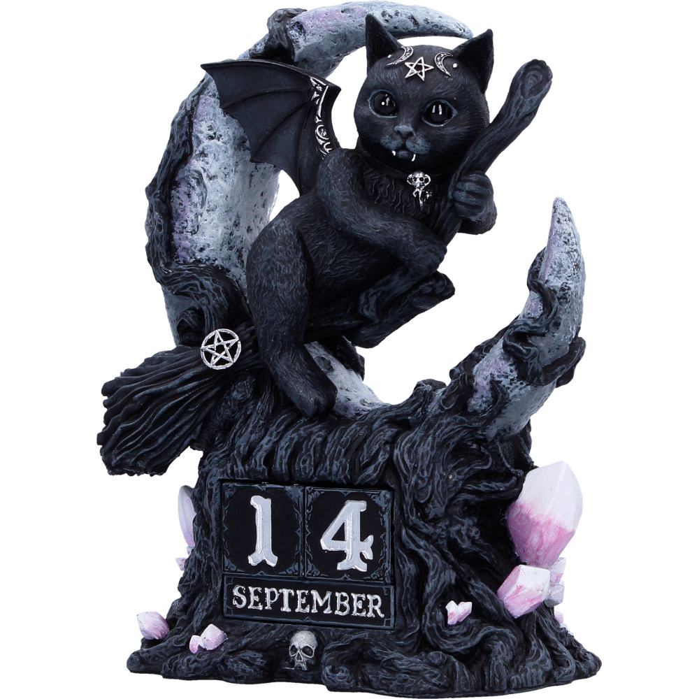 Nemesis Now Malpuss Perpetual Calendar, 16cm, decorative desk calendar with intricate design and detailed artwork.
