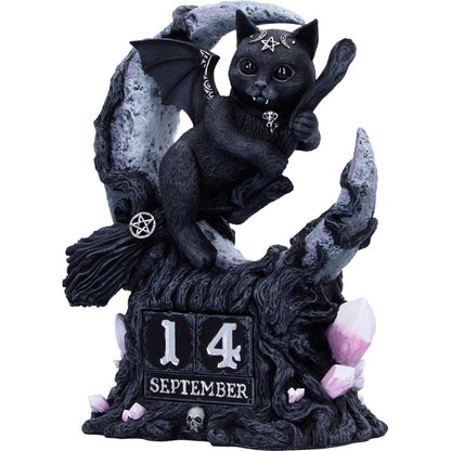 Nemesis Now Malpuss Perpetual Calendar, 16cm, decorative desk calendar with intricate design and detailed artwork.