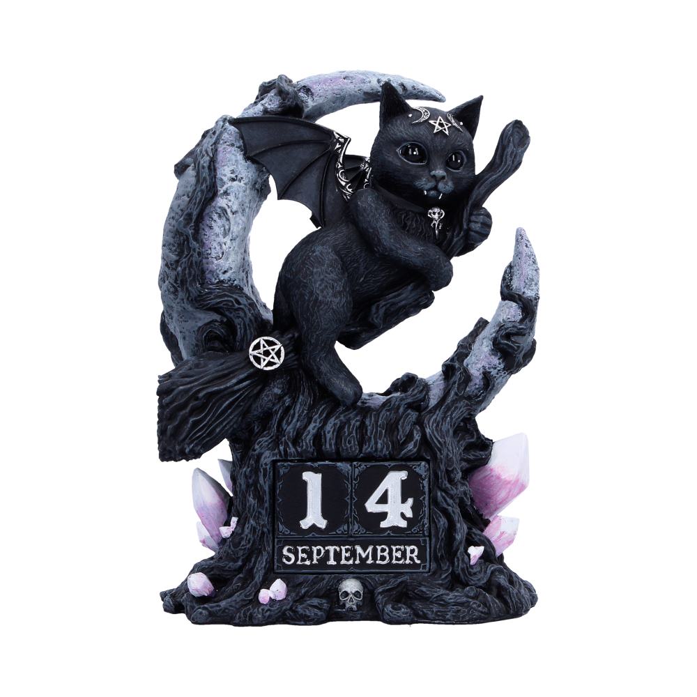 Nemesis Now Malpuss Perpetual Calendar, 16cm, decorative tabletop calendar with intricate design and functional date display.