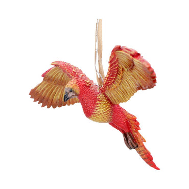 Harry Potter Fawkes in Flight hanging ornament by Nemesis Now, 8.2cm, featuring a detailed phoenix in mid-flight.